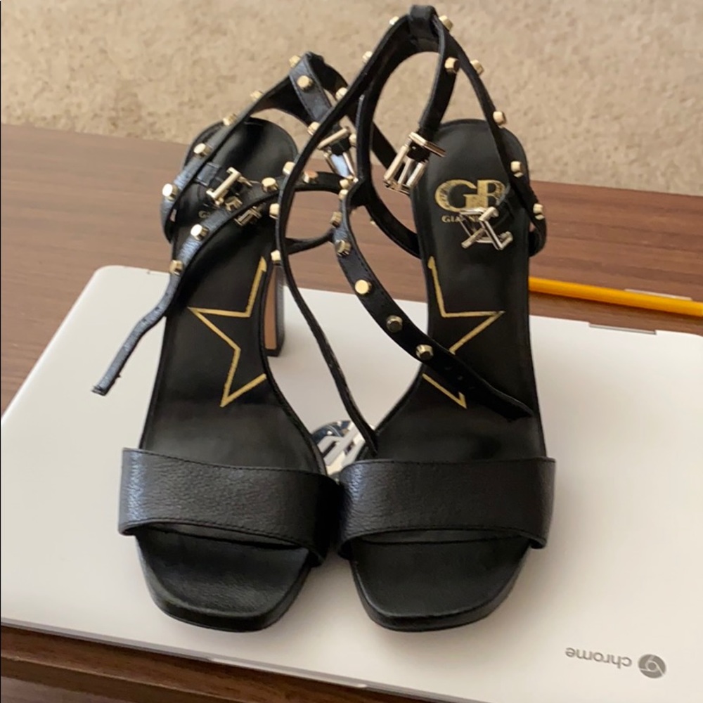 Black studded heels